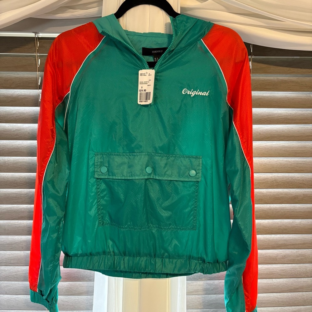 Forever 21 Teal and Orange Windbreaker